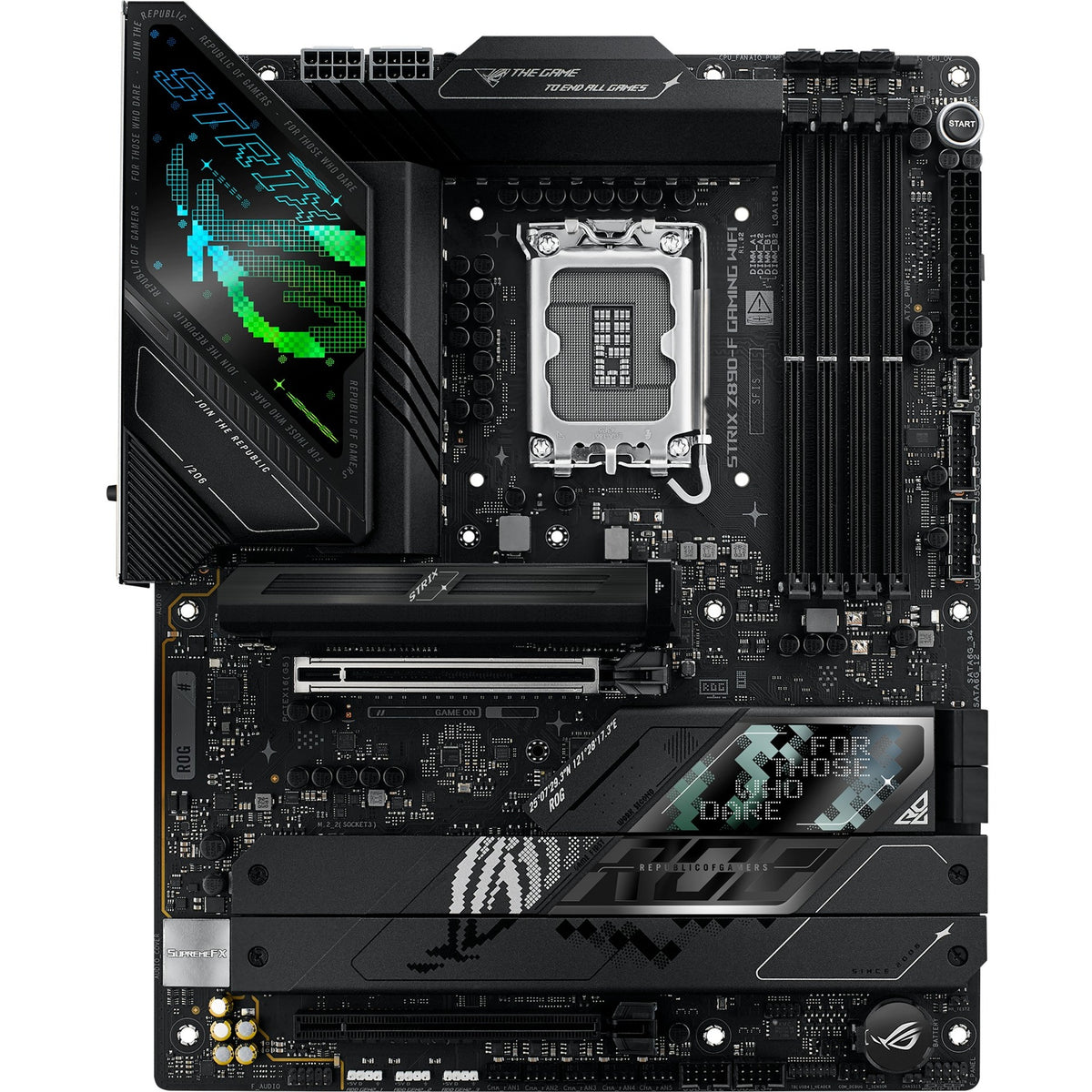 Scheda madre Asus ROG Strix Z890-F Gaming WiFi Socket 1851 (Nero, RAID, 2.5GB-LAN, Wi-Fi 7, BT, Suono, ATX)