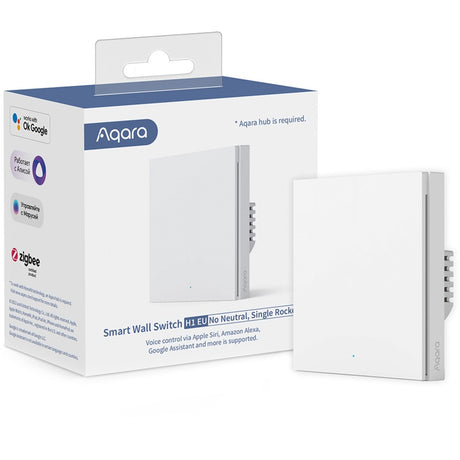 Interruttore da parete intelligente Aqara h1 (senza neutro, bilanciere singolo) - zigbee 3.0 - interruttore singolo - senza filo neutro