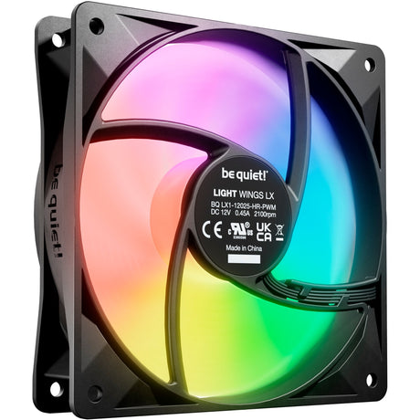 Silenzio! ventole light Wings LX PWM RGB ad alta velocità (nere, 3 pezzi, 120 x 120 x 25 mm)