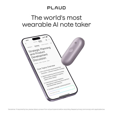 Dittafono Plaud notepin s (viola, 64 GB, Bluetooth 5.2 BLE (Bluetooth Low Energy) Wi-Fi)