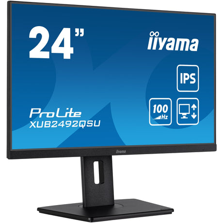 Monitor Iiyama prolite xub2492qsu-b1 23,8 (nero (opaco), HDMI, porta display, 3x USB-A, USB-C)