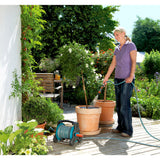 Portatubo classico Gardena 10 avvolgitubo completo (grigio turchese, 8010-20, 10 m)