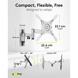 Supporto a parete per TV Goobay caravan fullmotion (m), montaggio a parete da 13 a 43 pollici (argento)