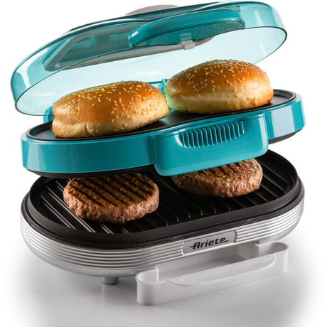 Ariete party time hamburgeria 0205 01 piastra elettrica (azzurro bianco)