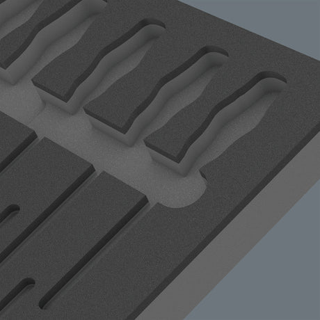 Inserto in schiuma Wera 9811 per cacciaviti VDE set 1, inserto senza attrezzi (nero grigio)