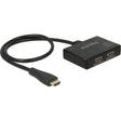 Delock 1x ingresso HDMI > 2x uscita HDMI Splitter HDMI (nero, 60 centimetri, 4k)