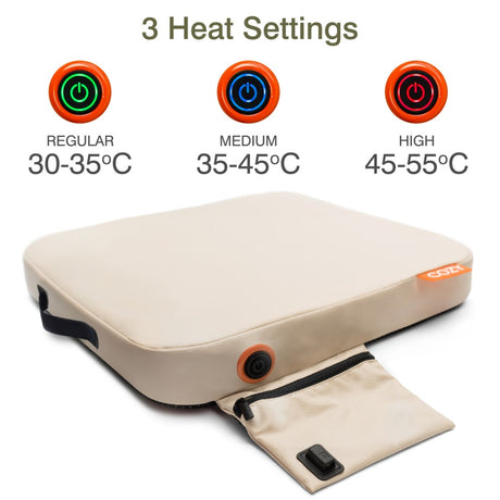 Cosy jord cuscino riscaldante per cuscino del sedile wireless riscaldato a infrarossi per esterni (beige chiaro, power bank 10000 mah)