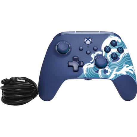 Controller Powera Advantage con cavo per xbox serie x|s - onda d'acqua (blu azzurro, xbox serie x|s, xbox one, PC)