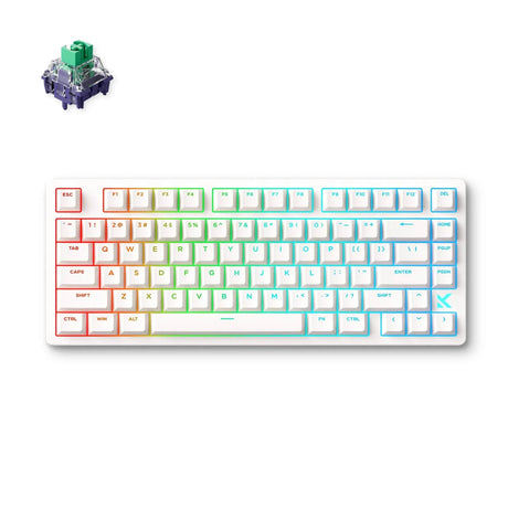 Tastiera da gioco con interruttore magnetico effetto Hall Mchose jet 75 (bianca, layout USA (qwerty), kailh magnetic god, 75%, 8K, RGB, hot swap, USB-C, sensore effetto Hall)