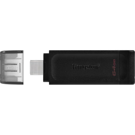 Chiavetta USB Kingston data traveler 70 64 GB (nera, dt70 64 GB, USB-C 3.2 gen 1)