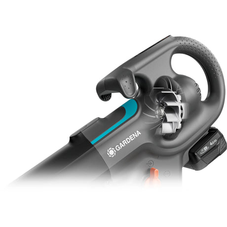 Gardena aspirapolvere - soffiatore powerjet raccogli foglie aspirafoglie soffiatore (grigio nero, batteria 18v p4a e caricabatterie inclusi)