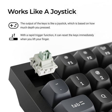 Tastiera Keychron q6 he 8k con interruttore magnetico (nera, layout us (qwerty), lime ultraveloce, 100%, rgb, hot swap, 8k)
