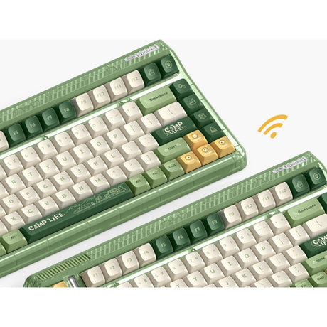 Tastiera meccanica wireless da campeggio Iqunix og80 (verde, layout us (qwerty), rosso ciliegia mx, 80% (tkl), led rgb, sostituibile a caldo, pbt, 2.4ghz | bluetooth 5.1 | usb-c)