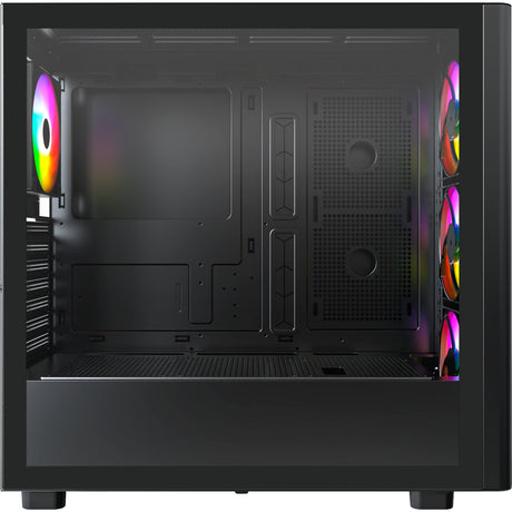 Custodia midi tower Montech xr in legno (nera | 1x USB-A | 1x USB-C | RGB | finestra)