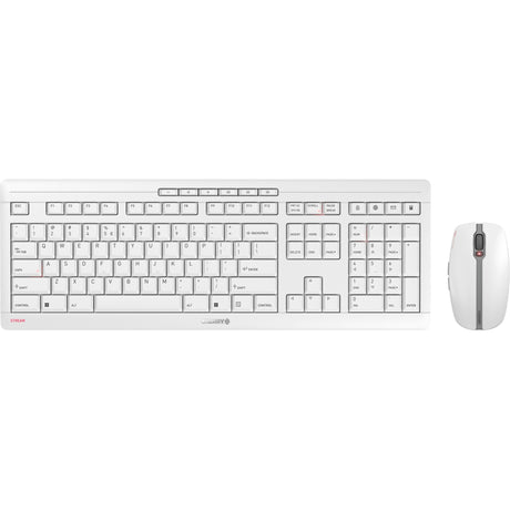 Set desktop wireless con ricarica desktop Cherry stream (bianco, layout eu (qwerty), tecnologia forbice sx, 100%, 2.400 dpi)