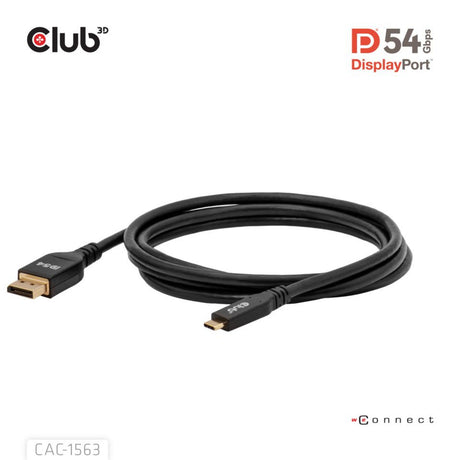 Cavo bidirezionale Club 3D da USB-C a DisplayPort 2.1 DP54, 8K120Hz 2 m (nero)