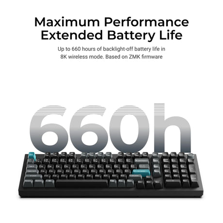 Tastiera meccanica personalizzata Keychron q5 ultra-m3 8k wireless (bianca, layout us (qwerty), pom banana in seta, 96%, rgb, hot swap, 8k, 2,4 ghz | bluetooth 5.2 | usb-c)