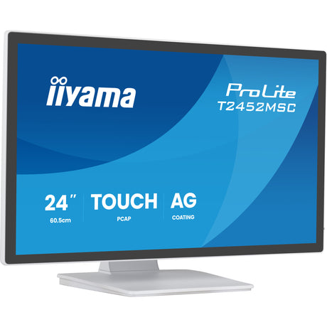 Monitor touchscreen Iiyama prolite t2452msc-w2ag 24 (bianco, 120 Hz, HDMI, porta display, audio, USB, touch)