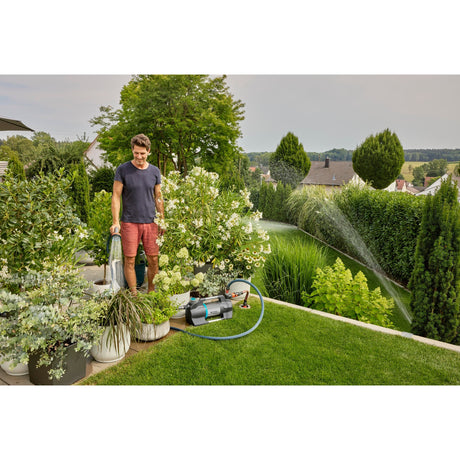 Pompa per irrigazione Gardena 6300 silentcomfort (acciaio inossidabile grigio scuro, 1050 watt | Bluetooth)