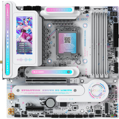 Scheda madre Maxsun MS-icraft B860M Cross Pro Socket 1851 (bianco, RAID, 5 GB-LAN, WLAN, BT, audio, µATX)