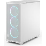 Custodia midi tower rgb epoca dal design frattale (bianco | 2x usb-a | 1x usb-c | rgb | vetro temperato)