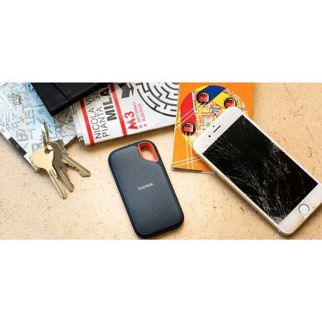 Sandisk extreme portatile v2, SSD esterno da 2 TB (nero arancione, SDSSDE61-2t00-G25, USB-C)