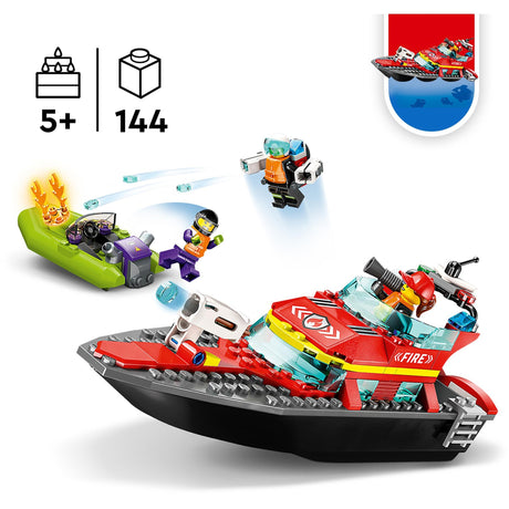 Giocattolo antincendio per scialuppa di salvataggio Lego City per bambini - 60373