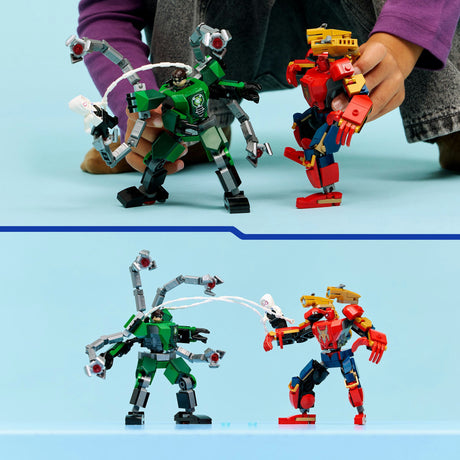 Lego Marvel Mecha Duel: Spider-Man contro i supereroi doc ock - kit di costruzione per bambini - 76338