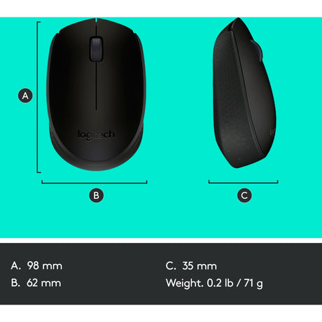 Mouse Logitech b170 (nero, senza fili)