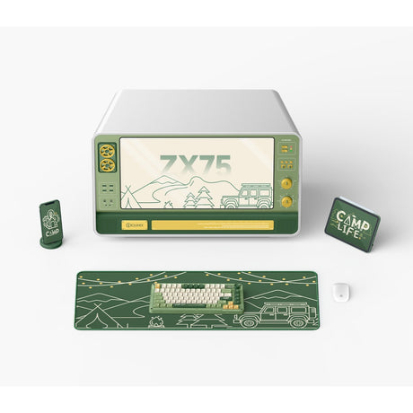 Tastiera meccanica wireless da campeggio Iqunix zx75 (verde, layout USA (QWERTY), Iqunix Moonstone Turbo, 75%, LED RGB, sostituibile a caldo, PBT double-shot, 2,4 GHz | Bluetooth 5.1 | USB-C)