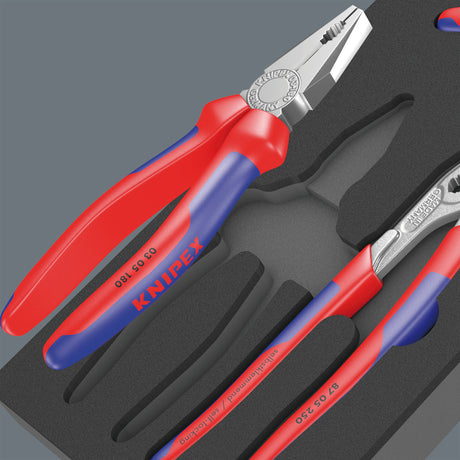 Wera 9784 inserto in gommapiuma con set di pinze Knivex vde 1, set di pinze da 3 pezzi (nero grigio)