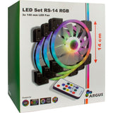 Set di ventole Inter-tech Argus RGB rs-14 (nero, 3 pezzi, 140 x 140 x 25 mm, pwm)