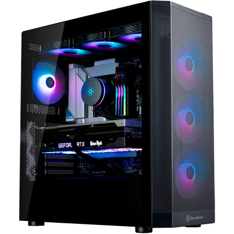 Custodia Midi Tower Silverstone Fara 514x (nero | 2x USB-A | 1x USB-C | RGB | vetro temperato)