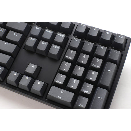 Tastiera meccanica Phantom Black di origine Ducky (nera, layout USA (qwerty), Cherry MX Speed Silver, 100%, hot swap, copritasti PBT double-shot)