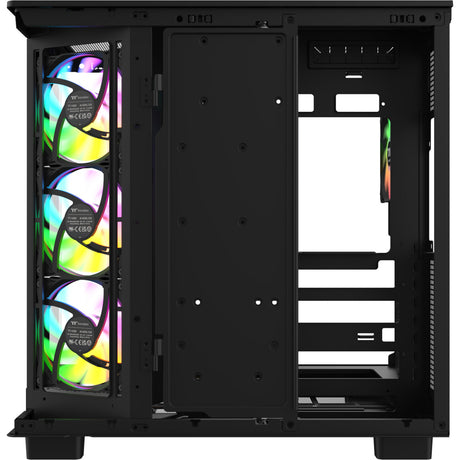 Custodia Thermaltake View 380 XL WS ARGB MIDI Tower (colore legno nero | 2x USB-A | 1x USB-C | RGB | vetro temperato)