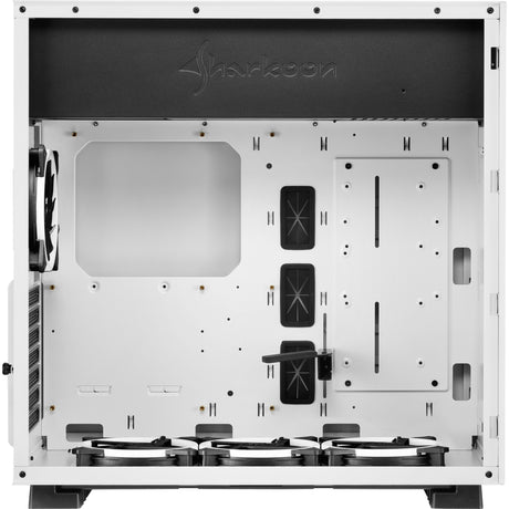 Custodia midi tower RGB Sharkoon in puro acciaio (bianco | 2x USB-A | RGB | vetro temperato)