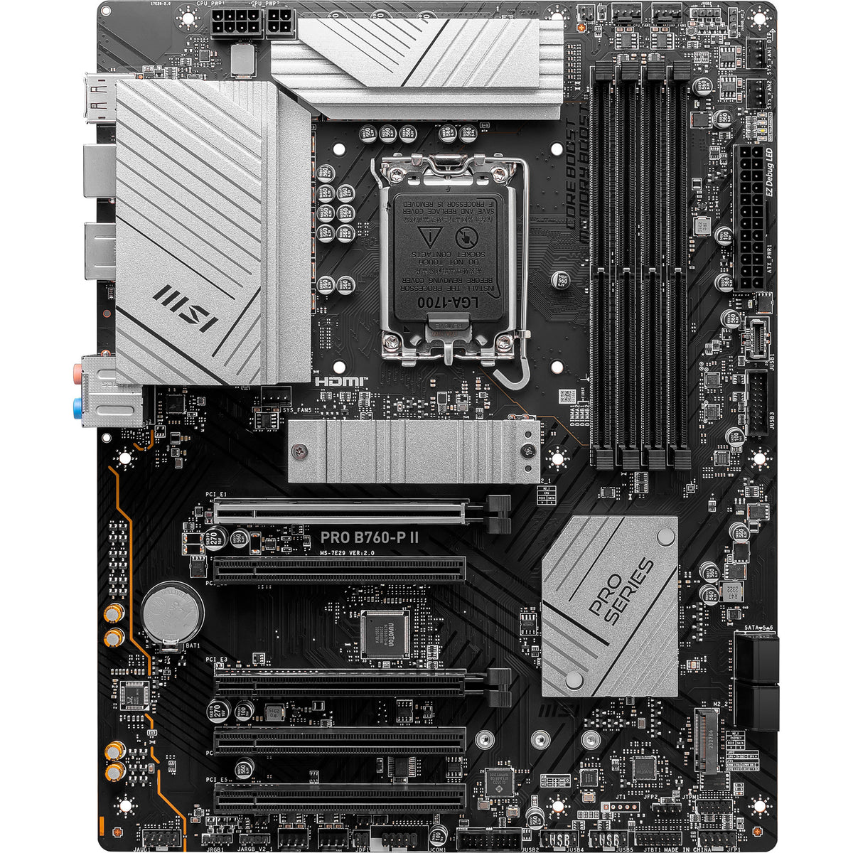 Scheda madre Msi Pro B760-P II Socket 1700 (nera, RAID, 2,5 GB-LAN, audio, ATX)