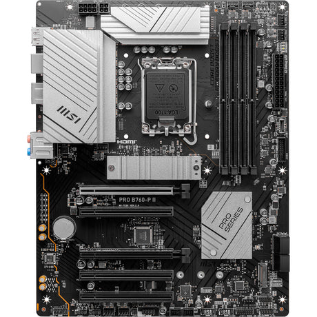 Scheda madre Msi Pro B760-P II Socket 1700 (nera, RAID, 2,5 GB-LAN, audio, ATX)