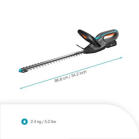 Gardena tagliasiepi a batteria easycut 45 18v set p4a (grigio turchese, 14734-20, batteria e caricabatterie inclusi)