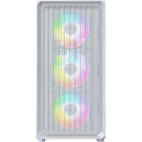 Custodia midi tower Montech x5m (bianco | 2x USB-A | 1x USB-C | RGB | vetro temperato)