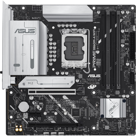 Scheda madre Asus Prime B860M-A WiFi Socket 1851 (RAID, 2.5 GB-LAN, WiFi 6e, BT, Suono, µATX)