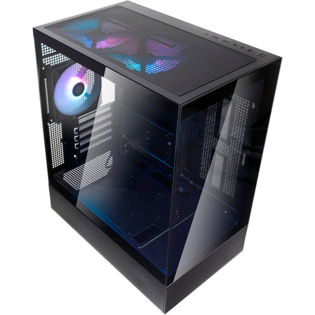 Custodia mini tower Silverstone lucid 04 (nero | 2x USB-A | 1x USB-C | RGB | vetro temperato)