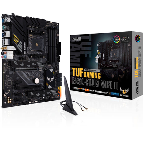 Scheda madre Asus Tuf Gaming B550-Plus WiFi II Socket AM4 (Nero, RAID, GB-LAN, WiFi 6, BT, Suono, ATX)