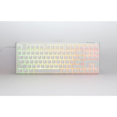 Ducky one 3 classica tastiera meccanica tkl rgb bianca pura (bianca, layout us (qwerty), rosso ciliegia mx, 80% (tkl), LED rgb, pbt double-shot, sostituibile a caldo, meccanica quack)