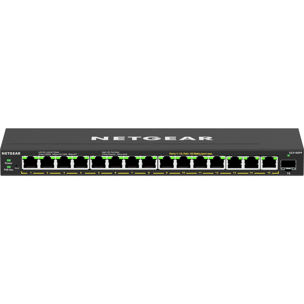 Interruttore Netgear gs316epp (nero)