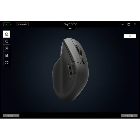 Mouse wireless Keychron m6-a1 (nero, 100 - 26.000 dpi, USB-C Bluetooth 5.1 2,4 GHz)