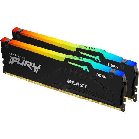 Kingston Fury Beast RGB 64 GB DDR5-5600 (2x 32 GB) RAM (nero, KF556C36bbe2ak2-64, XMP 3.0, Expo)