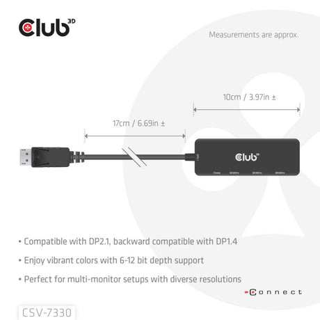 Club 3D Display Port a triplo hub HDMI 8K60Hz (nero)