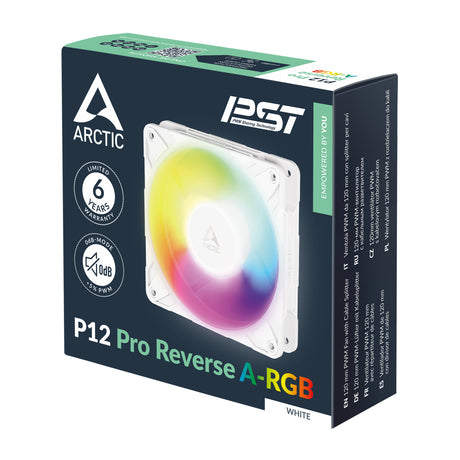 Ventola per case Arctic p12 pro reverse a-rgb (bianca, 120 x 120 x 27 mm, pwm)