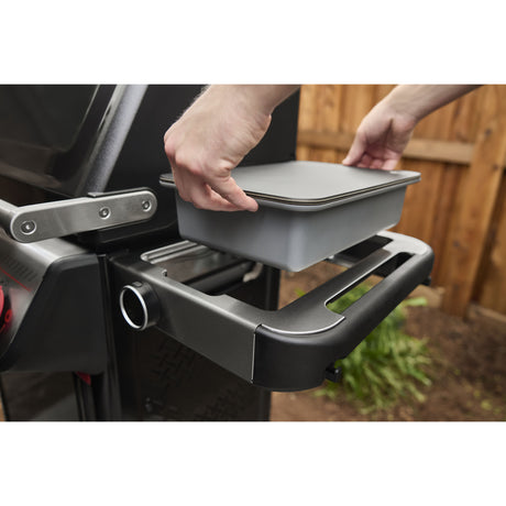 Tagliere e contenitore portaoggetti Weber Works (grigio marrone, da posizionare nel tavolino laterale)
